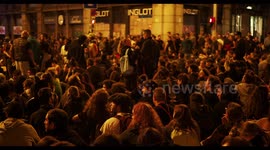 peaceful protesters in barcelona 19 october 2019