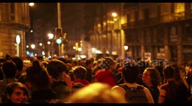 peaceful protesters in barcelona 19 october 2019