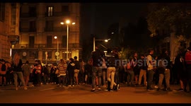 peaceful protesters in barcelona 19 october 2019