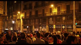 peaceful protesters in barcelona 19 october 2019