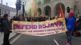 Kurds and Londoners gather to protest Turkey's military operation in Syria