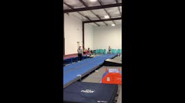 Next Simone Biles? Watch this Kindergartener whip her way down the floor.
