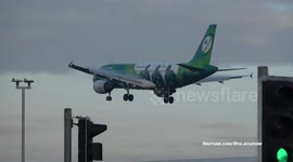 Strong crosswinds force Aer Lingus pilot to abort landing at London's Heathrow Airport