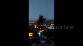 Plume of smoke seen rising over Chile's capital as violent protests continue