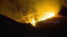 Emergency services battle to contain bushfire in Hemet, California