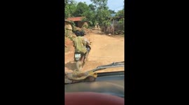 Two boys tried to control the motorbike but fail