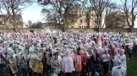 Students get messy as massive foam fight takes place at Scotland's University of St. Andrews