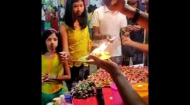 This is the moment a customer was filmed eating the world's hottest food - which is set on FIRE