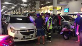 Toddler rescued after pulling car door shut while her mother loaded shopping into boot