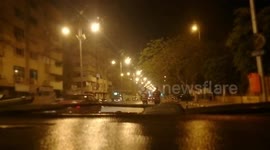 Dash Cam Street Camera In Night Cold Day