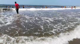 French Tourists In Salt ras el bar beach