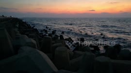 Yellow Sunlight In Sunset With Thunder Strike Once