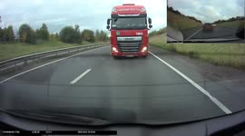 Dashcam catches dramatic moment truck slams into back of UK driver