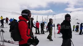Skiing off Matterhorn Glacier Paradise, Switzerland, near Zermatt ski resort