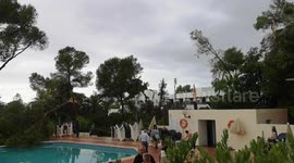 Tornado aftermath at popular tourist spot in Ibiza