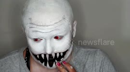 Makeup artist turns herself into the terrifying clown Pennywise from 'IT'