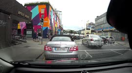 Cyclist almost hit by the Lunatic Van Driver
