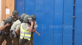 Police clash with protesters in Antofagasta, Chile