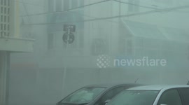 Fierce Wind And White Out Rain As Typhoon Lingling Eyewall Hits Japan