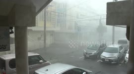 Howling Eyewall Wind And Torrential Rain As Typhoon Lingling Batters Japanese Island