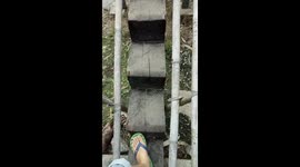 Unique Longhouse Stairs in Borneo