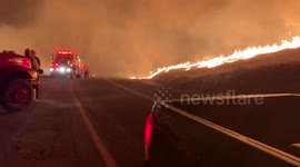 Firefighters in California wildfire attack on the #kincadefire