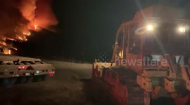 Heavy equipment prepares to fight wildfire in Sonoma County CA #kincadefire wine country