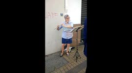 Woman protests in Chile with Music