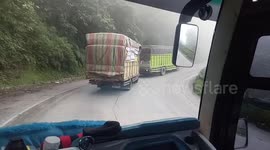Trucks Break the Misty Hill Road
