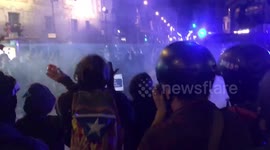 Police clash with Catalan protesters as demonstration turns violent