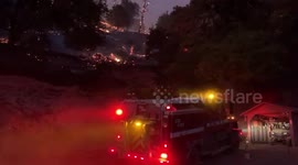 Firefighters continue to battle Kincade fire near homes in California