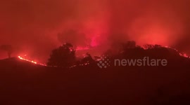 Fire storm in hills above wine country tonight Kincade Fire #kincadefire