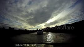 Flooding footage Mid-Wales 26/10/19 taken from a dash cam.