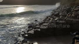 Praa Sands high tide