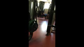 Older guy fails at working out - gym fail