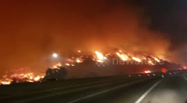 Intense scene as roaring Getty Fire threatens museum, highway and hundreds of Los Angeles homes