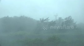 Powerful Wind And Torrential Rain Lash Coast Of Taiwan As Tropical Storm Bailu Hits