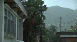 Heavy Rain And Strengthening Wind As Super Typhoon Lekima Nears Ishigaki In Japan