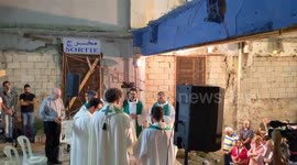 Sunday mass takes place in war-damaged Beirut church