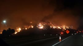 Newsflare Edit - Initial Drive By of the Opening Moments of The Getty Fire.