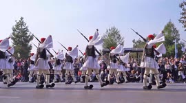 Presidential Guard of Greece 'Evzones' march during National