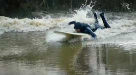 Surfers ride UK's spectacular natural phenomenon Severn Bore
