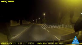 Dash Cam Footage Of A Chance Encounter With A Sika Stag While On Mobile Patrol