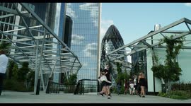 people on the viewing terrace on top of fen court building, london