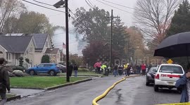 Plane crash in New Jersey sets several homes ablaze