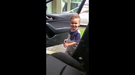 Adorable toddler greets dad everyday when he gets home from work in Canada