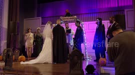 US couple take their Halloween obsession to the next level by making it the theme of their wedding
