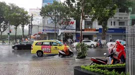 Tropical storm Matmo brings heavy wind and rain to Da Nang, Vietnam