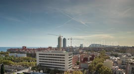 timelapse of the barcelona skyline shot from a unique vantage point