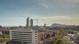 timelapse of the barcelona skyline shot from a unique vantage point